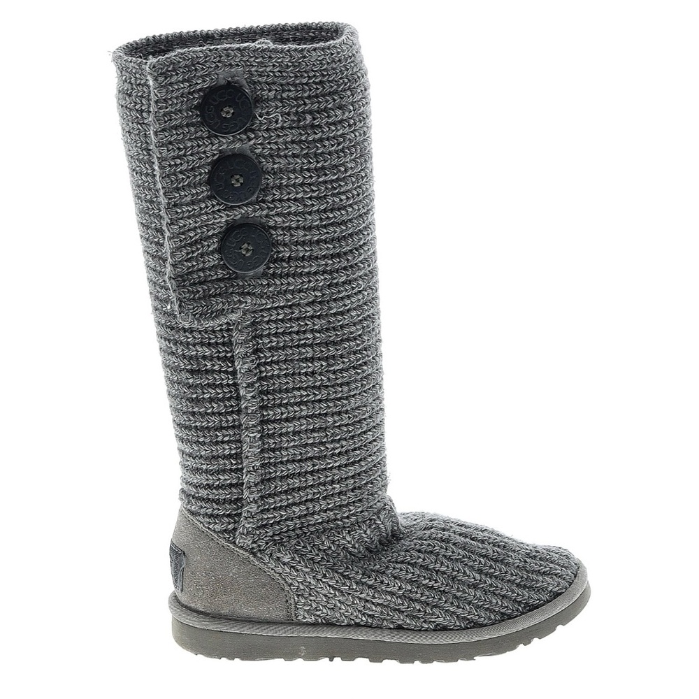 Ugg boot, Gray, Size 6, sweater material.